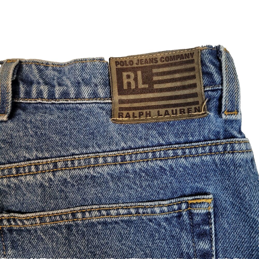 Vintage Ralph Lauren Relaxed Fit Straight Jeans Mens 34x32 Y2K Blue Denim